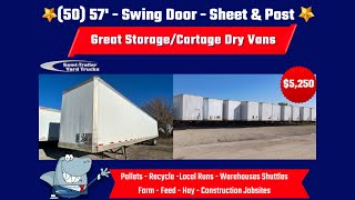 SOLD  50  57x102s  StorageCartage Dry Vans For Sale Dallas Tx [upl. by Slyke]