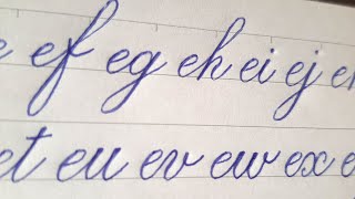 Joining letter e in copperplate calligraphy by bic pen  handwriting practice [upl. by Epoillac446]