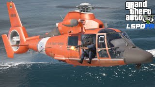 GTA 5 Coast Guard Hitron Airborne Use of Force To Stop Boat Pursuit Coastal Callouts [upl. by Suiramad]