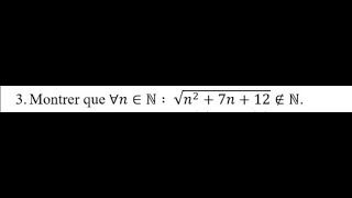 Solution Dexercice sur la Logique  raisonnement par labsurde  Nombre nappartient pas à N [upl. by Adniram]