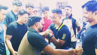 Nepali arm wrestling 🔥🔥 Auegi balbir ☠️ left hand match👽️  armwrestlingnepal nepalarmwrestling [upl. by Arais781]