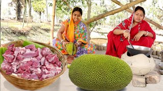 সামন্য পরিমান খাসিমাংস দিয়ে এইভাবে এঁচোর রান্না করলে পুরো পরিবার খাসিমাংসের স্বাদ পাবে😳mutton curry [upl. by Aihtebat]