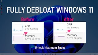 Fully Debloat Windows 11 To Unlock Maximum Performance [upl. by Aicelf]