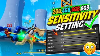 Best Sensitivity Setting For Headshot⚙️ 2GB  3GB  4GB  6GB  8GB  12GB RAM  FREE FIRE [upl. by Akitnahs]