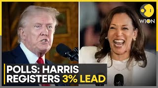 US Presidential Election 2024 Kamala Harris Registers 3 Lead Over Donald Trump Says Polls  WION [upl. by Frost]