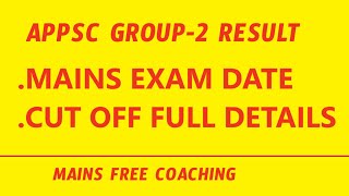 appsc group 2 results  mains exam date cutoff full details  MAINS FREE COACHING [upl. by Pollack]