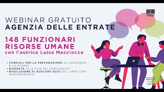 Concorso Agenzia Entrate 80 Funzionari Risorse Umane come prepararsi alla prova [upl. by Mauer]