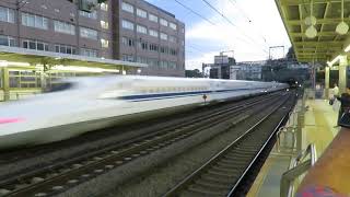 Shinkansen bullet train 6 passing through Odawara station [upl. by Zoltai]