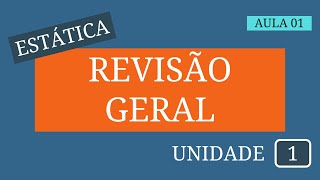 Estática  Aula 01  Princípios Gerais  Revisão Parte I [upl. by Gusti]