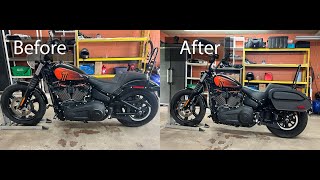 Harley Davidson 2022 Street Bob 114 Viking Aviator Saddle Bags Install [upl. by Aneerhs]