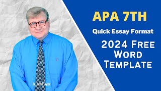 APA Style Essay Format 2024 Word [upl. by Dukie]