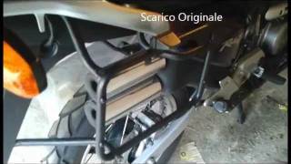 Transalp 650 original exhaust vs Arrow [upl. by Gnex]