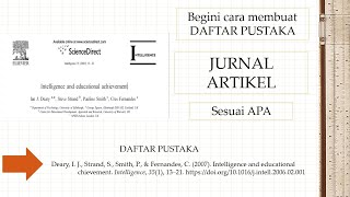 Membuat Daftar Pustaka Artikel Jurnal Format APA dengan Zotero [upl. by Silloc]