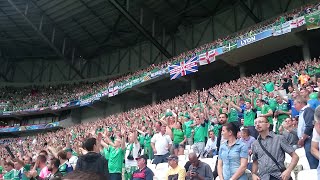 Northern Ireland fans singing quotSweet Carolinequot GAWA  Euro 2016  Lyon [upl. by Koah416]