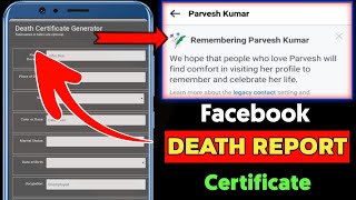 How To Make Death Certificate For Facebook Reporting  How To Memorlize Facebook Account 2021 [upl. by Tammany]