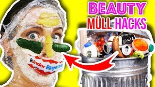 EXPERIMENT NUR AUS ABFALL BEAUTY PRODUKTE MACHEN 😵 HACKS MIT MÜLL für DIY GESICHTSMASKEN [upl. by Tabbie]