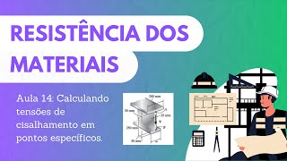 AULA 14  RESISTÊNCIA DOS MATERIAIS  TENSÃO DE CISALHAMENTO EM PONTOS ESPEC QUESTÃO 71 HIBBELER [upl. by Lenod]