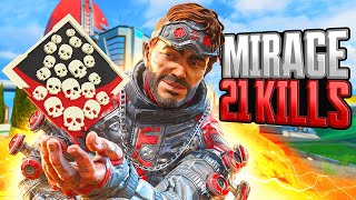 AMAZING Mirage 21 KILLS and 4K Damage Apex Legends Gameplay [upl. by Gupta]