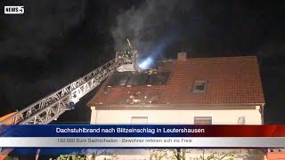 01052014 AN Blitzschlag setzt Haus in Leutershausen in Brand [upl. by Hertha]