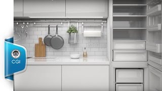 Built  In Installation Fridge Freezer  CGI [upl. by Yenahteb]