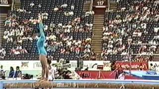 9th Team PRK Li Chun Mi BB  1991 World Gymnastics Championships 9087 [upl. by Noruq]