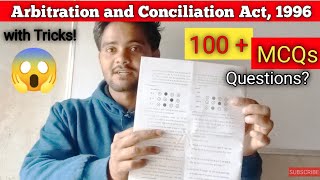 100 MCQs In Hindi amp English  Arbitration and Conciliation Act 1996 [upl. by Izy993]