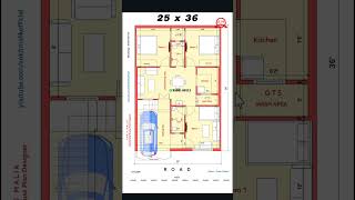 25 x 36 house plan shorts ankitmalik [upl. by Jammin160]