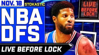 NBA DFS Live Before Lock Monday 111824  DraftKings amp FanDuel NBA Lineups [upl. by Afatsum945]