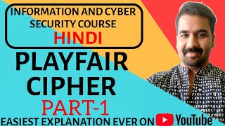 PlayFair Cipher ll Basics Of Playfair Cipher Explained with Solved Example in Hindi [upl. by Stacy756]