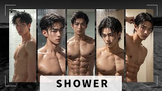 Anime Shower Lookbook  AI Art  AI Body Physique [upl. by Atinomar15]