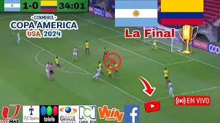 Argentina vs Colombia en vivo donde ver a que hora juega Argentina vs Colombia La Final 2024 [upl. by Anastase]