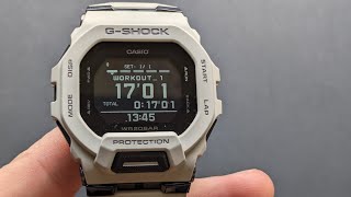 How to Set amp Use Timer on GShock GBD200 Casio Watch   Program Split Sets [upl. by Ru201]