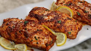 15 minutes Lemon Butter Baked Salmon Recipe  Easy Dinner Idea [upl. by Ahsillek]