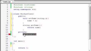 Buckys C Programming Tutorials  13  Using Variables in Classes [upl. by Dijam]