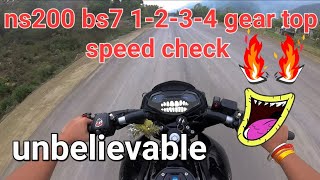 😈ns200 bs7 1234 gear top speed shocking results😍😈viral automobile viralvideos motovlog love [upl. by Alyl]