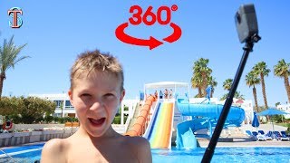 Аквапарк в Египте 🌴 Видео 360 Виртуальная реальность 👓 ВЛОГ Тима снял сам  AquaPark 360 VR [upl. by Annauqal318]