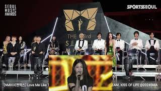 33rd SMA Seoul Music Awards idols reaction to NMIXX [upl. by Akcebar413]