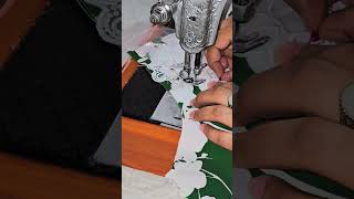 Embroidery Neckline patch stitching tutorial trendingtiktok instagramytshortsshortsar designer [upl. by Kilah]