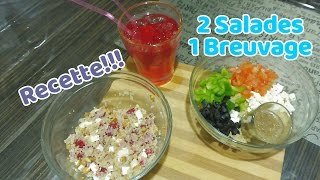 RECETTE 2 Salades 1 breuvage [upl. by Nywde]