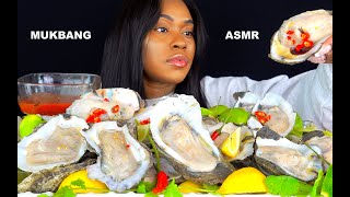 OYSTER MUKBANG  RAW OYSTER MUKBANG ASMR  ASMR EATING  SEAFOOD  OYSTERS  EAT SPICY WITH TEE [upl. by Lerraj]