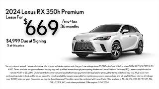 Lease the 2024 Lexus RX 350h Premium at Lexus of Riverside [upl. by Cannell337]