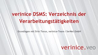 verinice DSMS Verzeichnis der Verarbeitungstätigkeiten [upl. by Gewirtz]