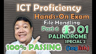 PALINDROME with NUMBER SYSTEM  File Handling part 6  ICT Specialist Proficiency HandsOn Exam [upl. by Niamrej]