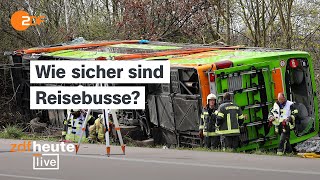 Schwerer FlixbusUnfall auf der A9 bei Leipzig  Unfallforscher Brockmann bei ZDFheute live [upl. by Chaffinch695]