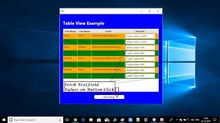 JavaFX TableView  Extract TextField Values on Button Click [upl. by Wiatt]