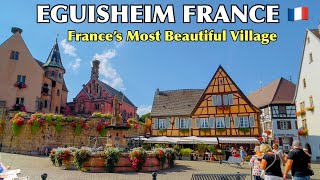 EGUISHEIM FRANCE 🇫🇷  Most Beautiful Village in Alsace France 4KHDR Walking Tour [upl. by Sucitivel]