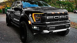 2023 Ford F150 Raptor Black  interior and Exterior Details Wild Truck [upl. by Elleirol]