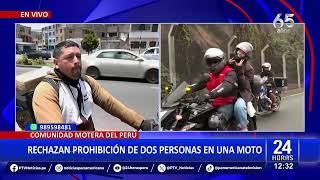 Motociclistas rechazan ley que prohíbe pasajeros en motos quotNo reducirá la criminalidadquot [upl. by Htebazileyram]