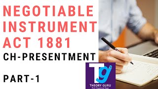 Negotiable instrument act 1881 Ch Presentment PART1 [upl. by Ataymik]