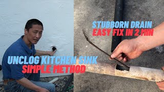 How To Unclog Stubborn Kitchen Sink DrainEasy Method You Dont Know But Fixes Blockage In 2 Minutes [upl. by Eyahsal]